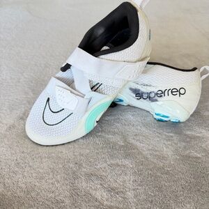 Nike Superrep cycling White Training Shoes with Mint and Blue Accents